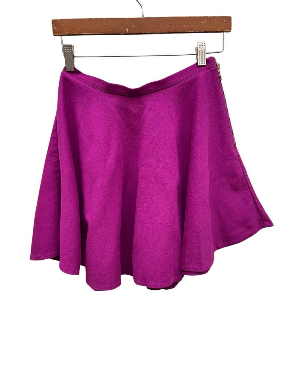 Victoria’s Secret Pink Circle Skirt Size 0 Fuchsia Magenta Skater Mini Gold Zip